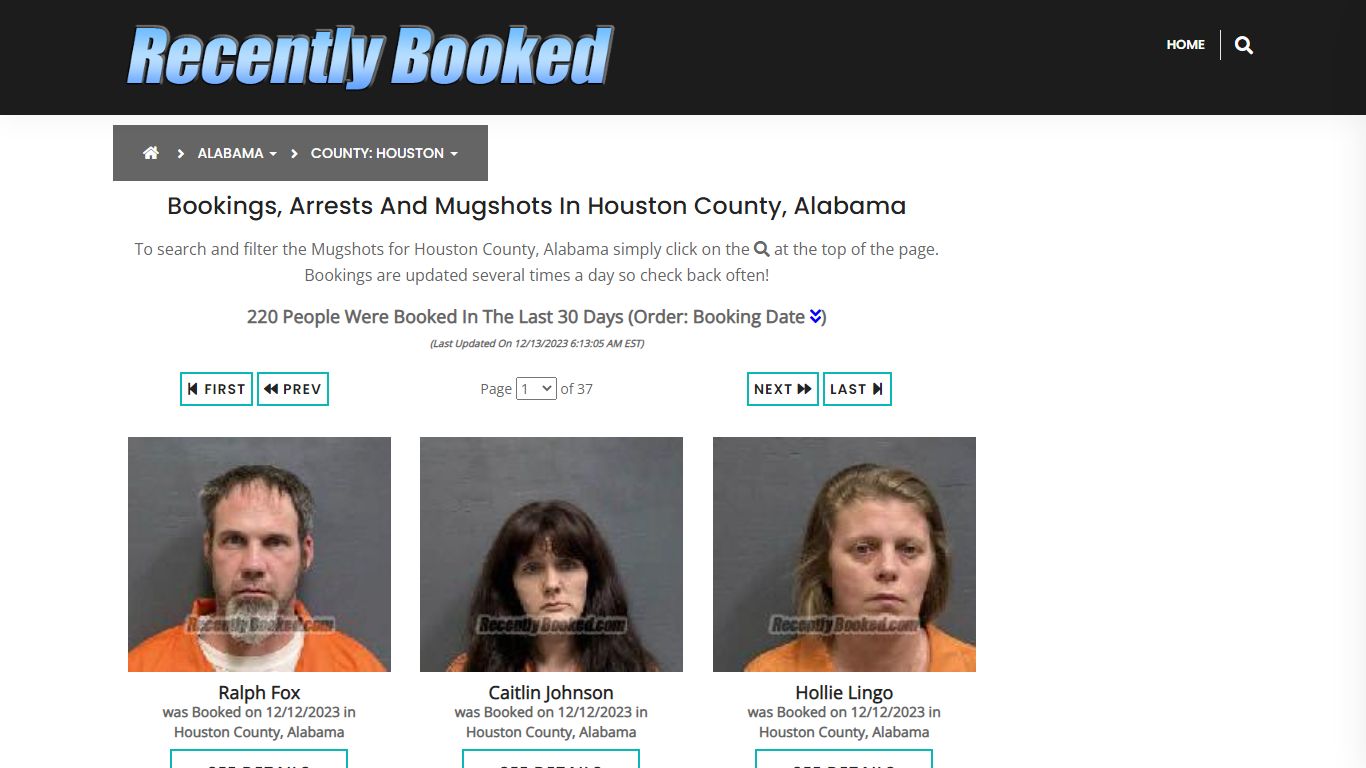 Bookings, Arrests and Mugshots in Houston County, Alabama